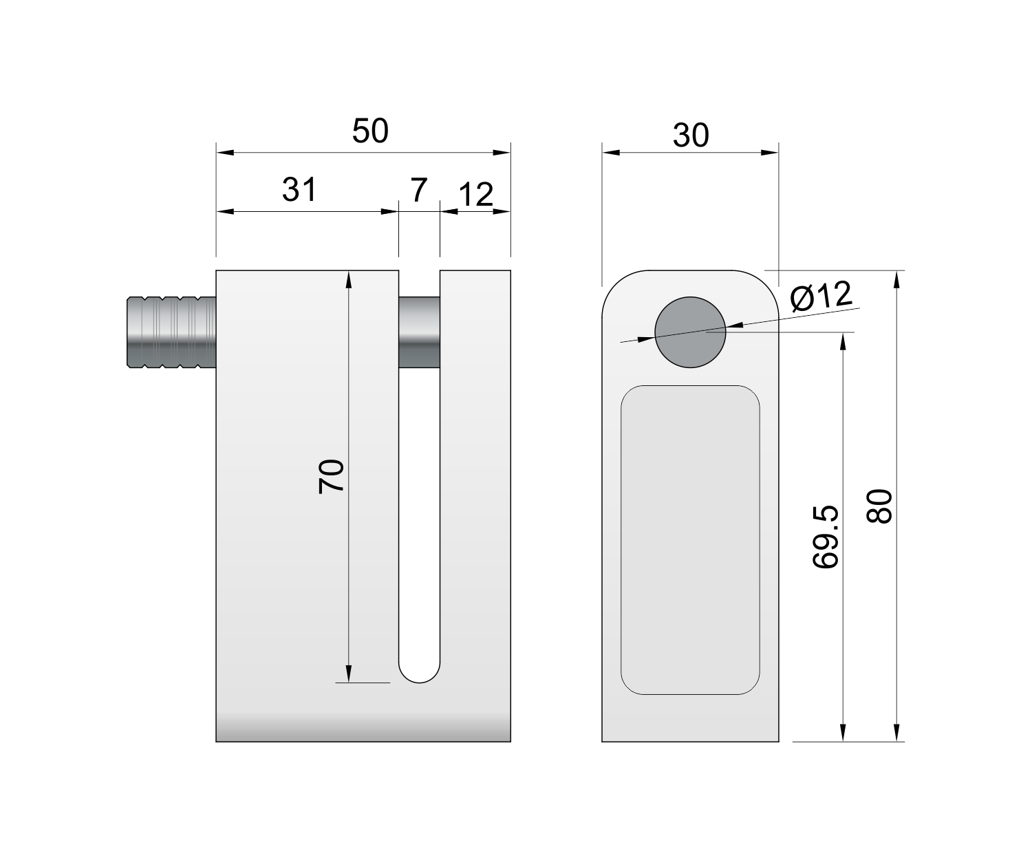 PADLOCK MG610 BLOCCA DISCO ALLUMINIO NERO - immagine 2