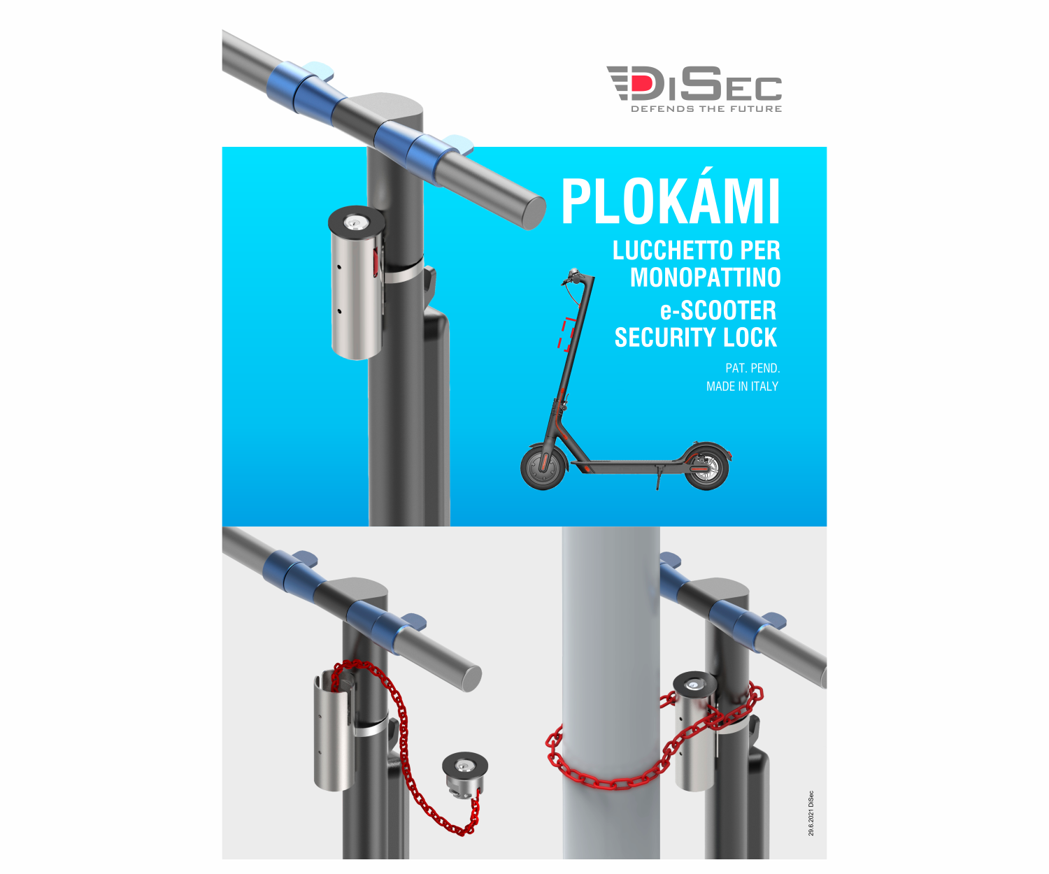 LUCCHETTO PER MONOPATTINO e-SCOOTER PLOKAMI - immagine 2